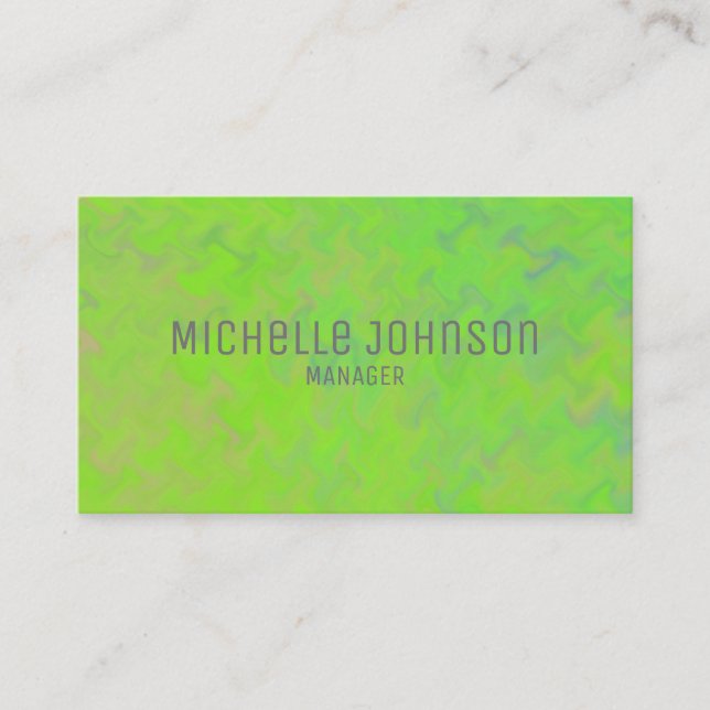 Elegant Lime Green Marbling Professional Look Business Card (Front)
