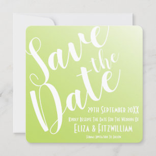 Elegant Lime Green Ombre Save The Date Invitation