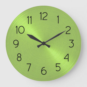 Elegant Lime Green Sheen Large Clock