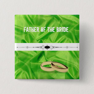 Elegant`Lime Green Silk Effect Wedding 15 Cm Square Badge