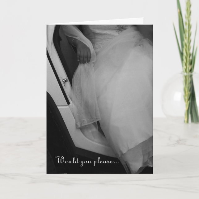 Elegant Limo Bridesmaid Request Invitation Card (Front)