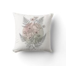 Elegant Line Art Blush Pink Wild Rose Floral