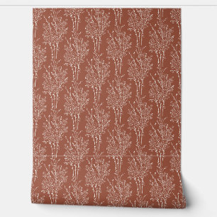 Elegant Line Art Botanical Branch Silhouette Wallpaper