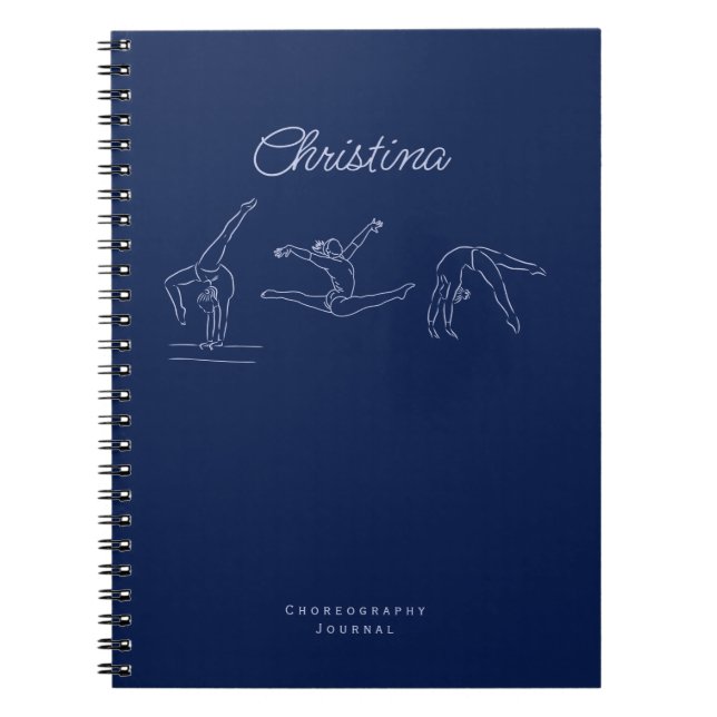 Elegant Line Art Gymnastics Routine Choreography Notebook (Front)