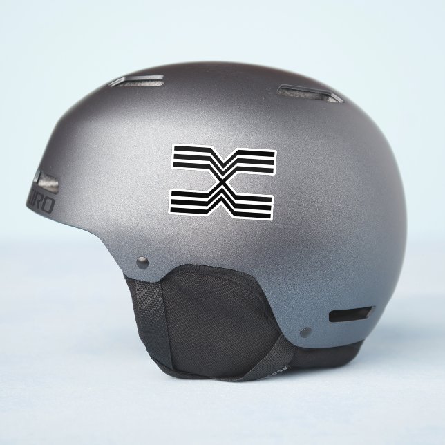 Elegant line Letter X Monogram (Helmet Side)