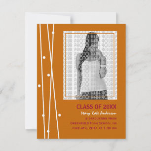 Elegant Lines and Dots Graduation Announcement