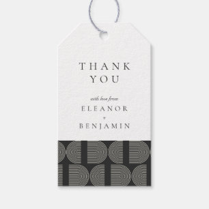 Elegant Lines Black White Wedding Custom Thank You Gift Tags