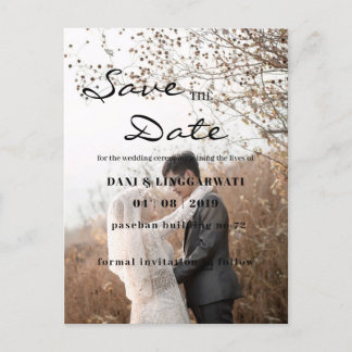 Elegant liorah Wedding Save The Date Photo Po Postcard