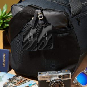 Elegant liquid black Acrylic Luggage Tag