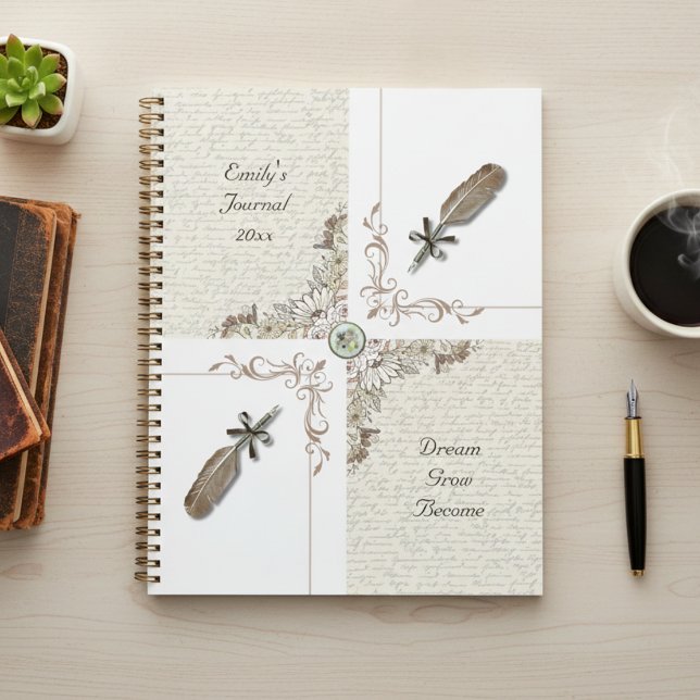 Elegant Literary Quill Aspiring Writer’s Journal (Perfect for all your creative thoughts and plans. Your story is waiting to be written!)