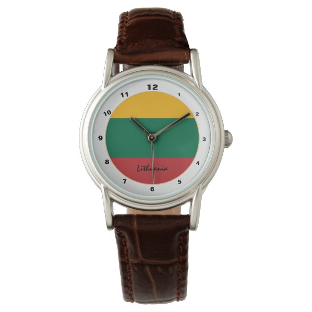 Elegant Lithuanian Flag & Lithuania fashion Watch (Front)
