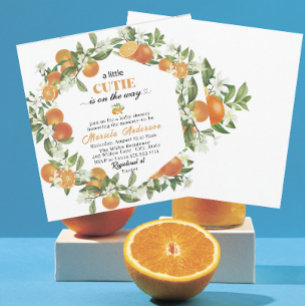 Elegant Little Cutie Citrus Orange WaterInvitation Invitation