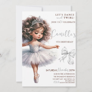 Elegant Little Girl Ballerina birthday Invitation