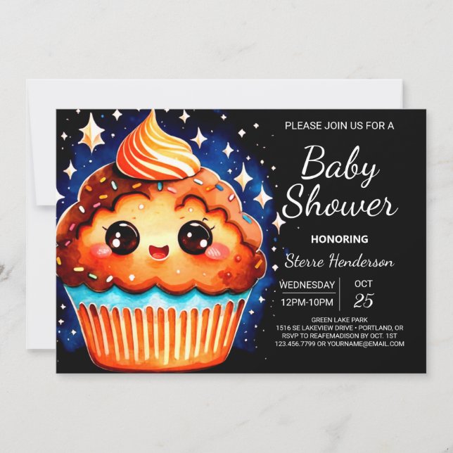 Elegant Little Pastry Bliss Muffin Boy Baby Shower Invitation (Front)
