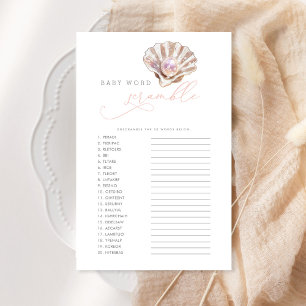 Elegant Little Pearl Baby Word Scramble Game Card