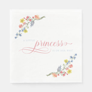 Elegant Little Princess Bear Royal Baby Shower Napkin