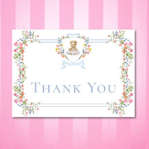 Elegant Little Princess Bear Royal Baby Shower Thank You Card