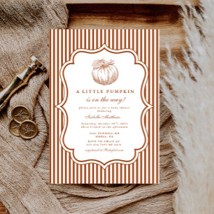 Elegant Little Pumpkin Baby Shower Invitation
