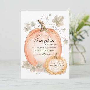Elegant Little Pumpkin on the Way Baby Shower Invitation
