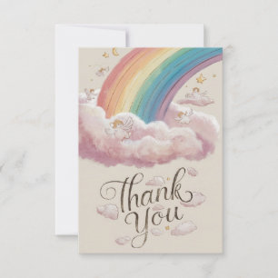 Elegant Little Rainbow and Clouds Thank You Card