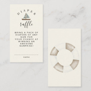 Elegant Little Sailor Nautical Boy Baby Shower Enclosure Card