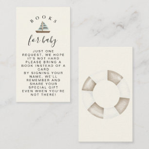 Elegant Little Sailor Nautical Boy Baby Shower Enclosure Card
