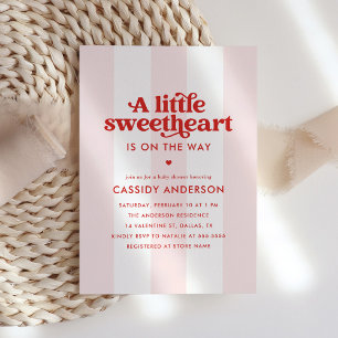 Elegant Little Sweetheart Valentine Baby Shower Invitation