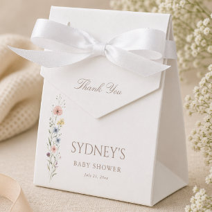 Elegant Little Wildflower Floral Baby Shower Favour Box