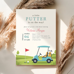 Elegant Littler Putter Golf Baby Shower Invitation