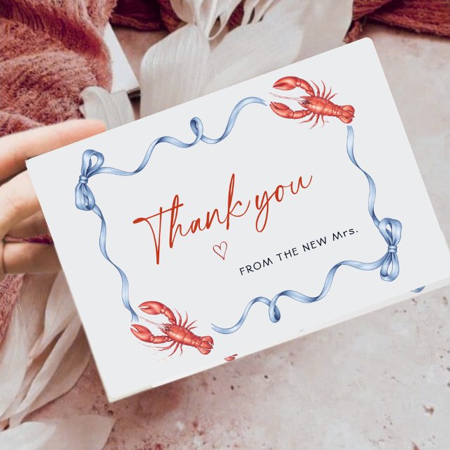 Elegant Lobster Ribbon Bridal Shower Thank You (Creator Uploaded)