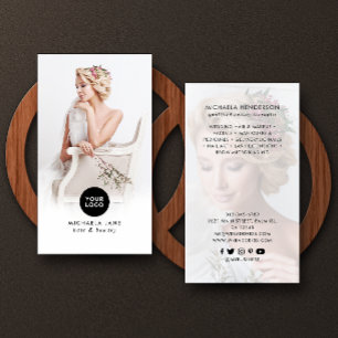 Elegant Logo, 2 Photos, Services & Social Media Business Card