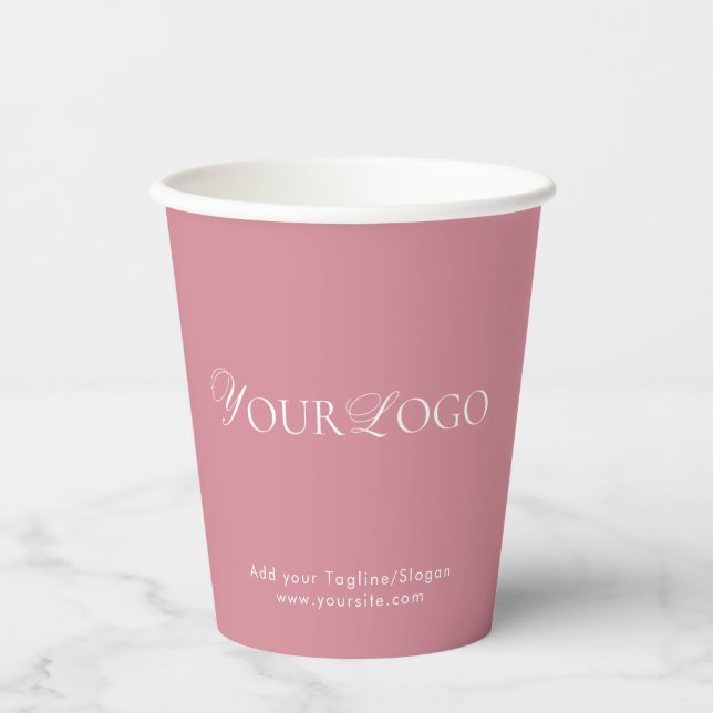 Elegant Logo Add Custom Business Company Party Paper Cups (Front)