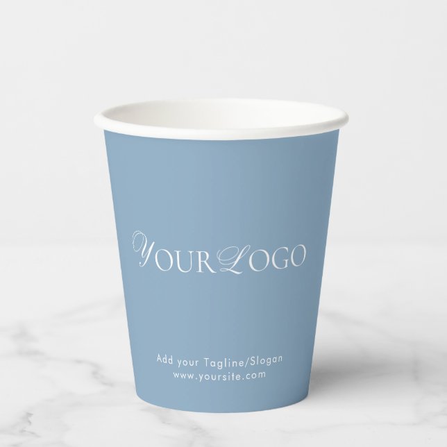 Elegant Logo Add Custom Business Company Party Paper Cups (Front)