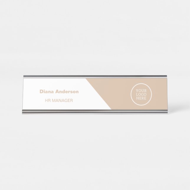 Elegant Logo Corporate Office Desk Name Plate (Front)