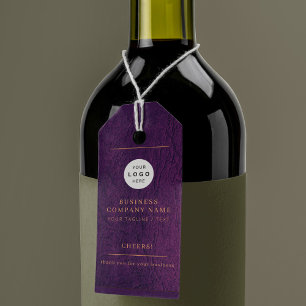 Elegant logo personalised cheers wine bottle gift tags
