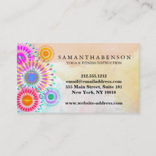 Elegant Logo Yoga Meditation Lotus Flowers Business Card