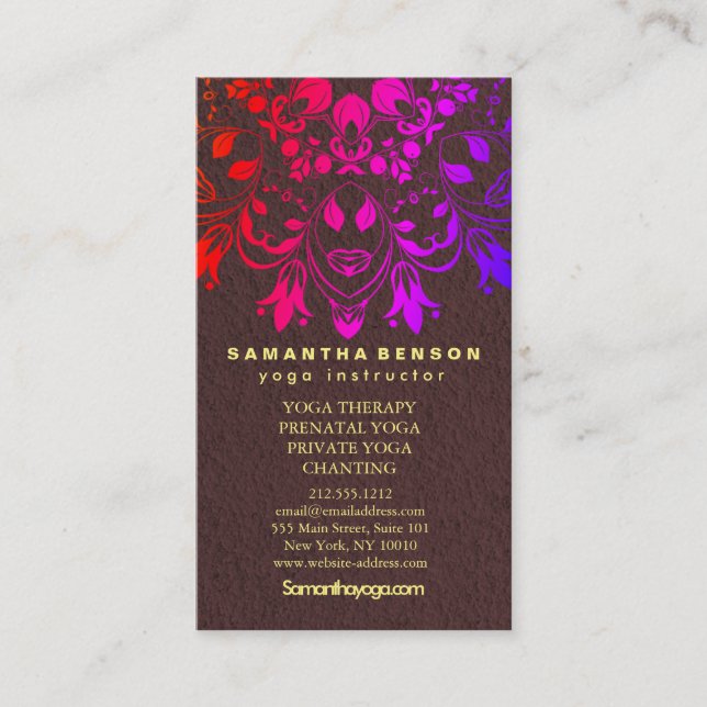Elegant Logo Yoga Meditation Lotus Flowers Business Card (Front)