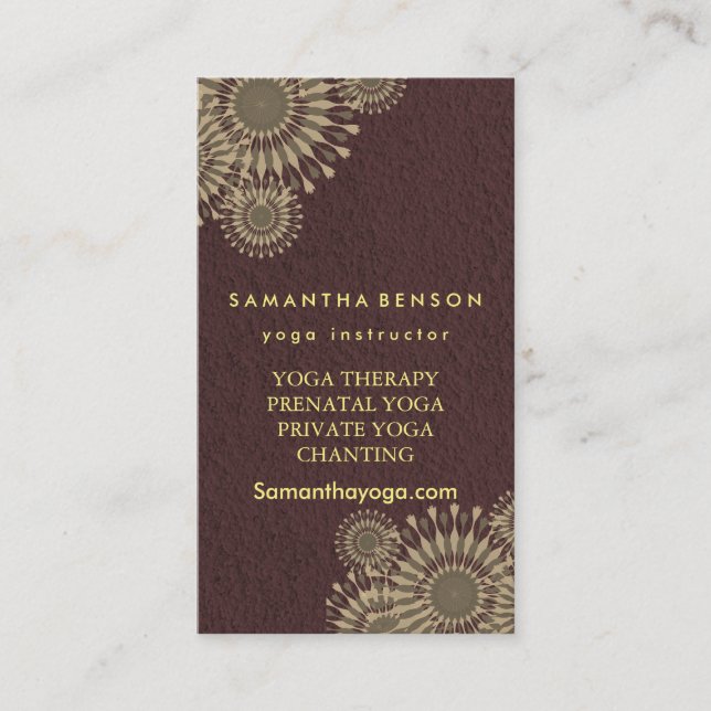 Elegant Logo Yoga Meditation Lotus Flowers Business Card (Front)
