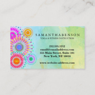 Elegant Logo Yoga Meditation Lotus Flowers Business Card