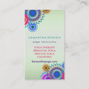 Elegant Logo Yoga Meditation Lotus Flowers Business Card
