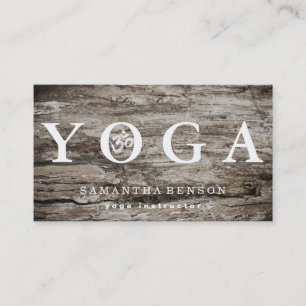 Elegant Logo Yoga Meditation Wood Business Card