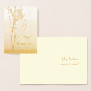 Elegant Lone Tree Thank You Gold Foil Card