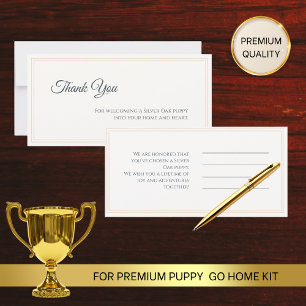 Elegant Long 8x4 Puppy Welcome Thank You Card
