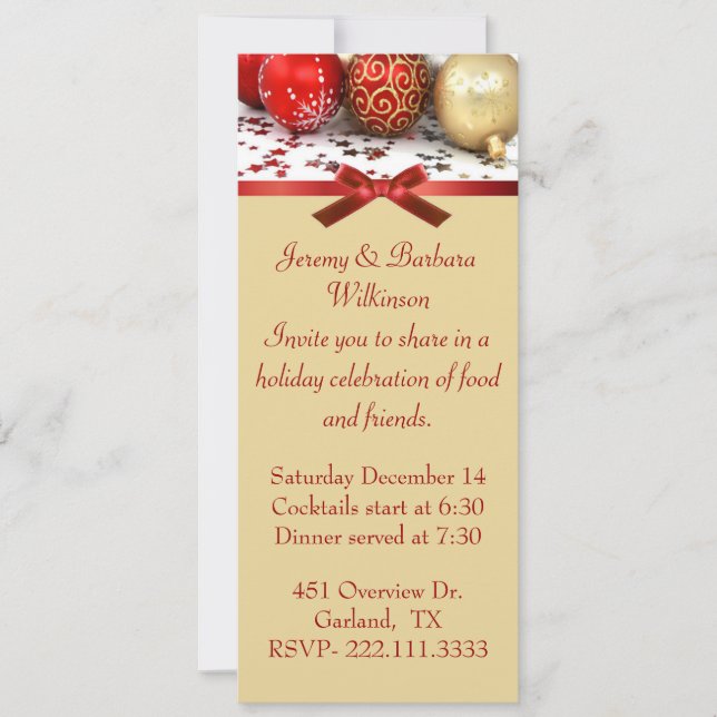 Elegant Long Christmas Party Invitation (Front)