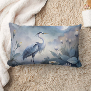 Elegant Long-legged Crane Lumbar Cushion