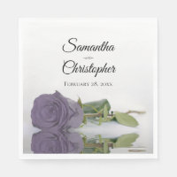 Elegant Long Stemmed Dusty Purple Rose Wedding