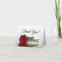 Elegant Long Stemmed Red Rose Wedding Photo Inside