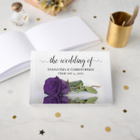 Elegant Long Stemmed Royal Purple Rose Wedding