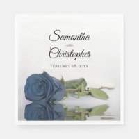 Elegant Long Stemmed Steel Blue Rose Wedding