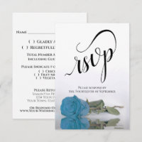 Elegant Long-Stemmed Turquoise Blue Rose Wedding